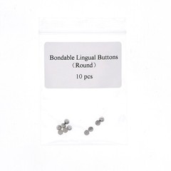 US 100Pcs Dental Ortho Lingual Buttons Ceramic/Metal Bondable Round Mesh Base