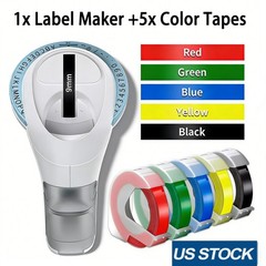 Compatible DYMO Embossing Label Maker with 5 DYMO Label Tapes | Organizer Xpress