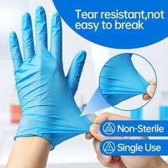 US Seller Nitrile Exam Gloves 100 PCs Powder-Free Food-Safe Disposable Glove
