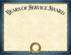 20 Count of Service Certificates – Stylish Foil Design – 8.5″ x 11″