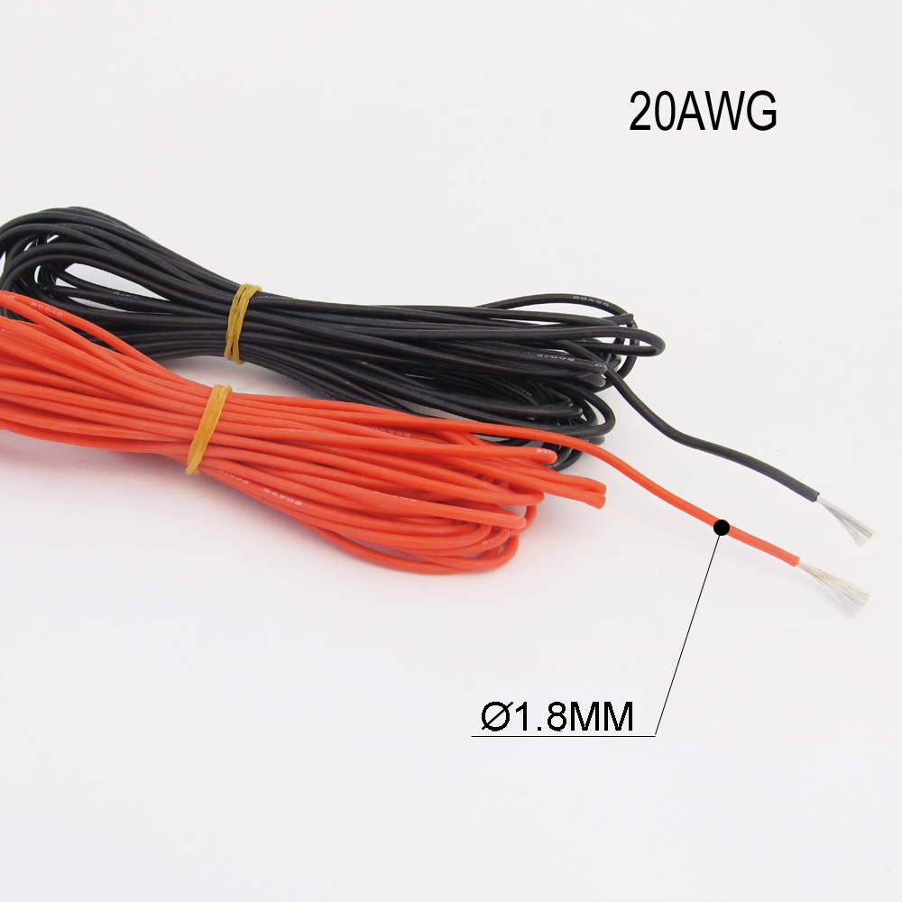 100 Meters 20AWG Flexible Soft Silicone Wire Tin Copper RC Electronic Cable R+B