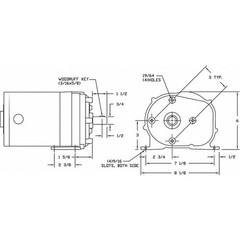 Dayton 1Lpp7 Ac Gearmotor, 600 In-Lb Max. Torque, 6 Rpm Nameplate Rpm, 115V Ac