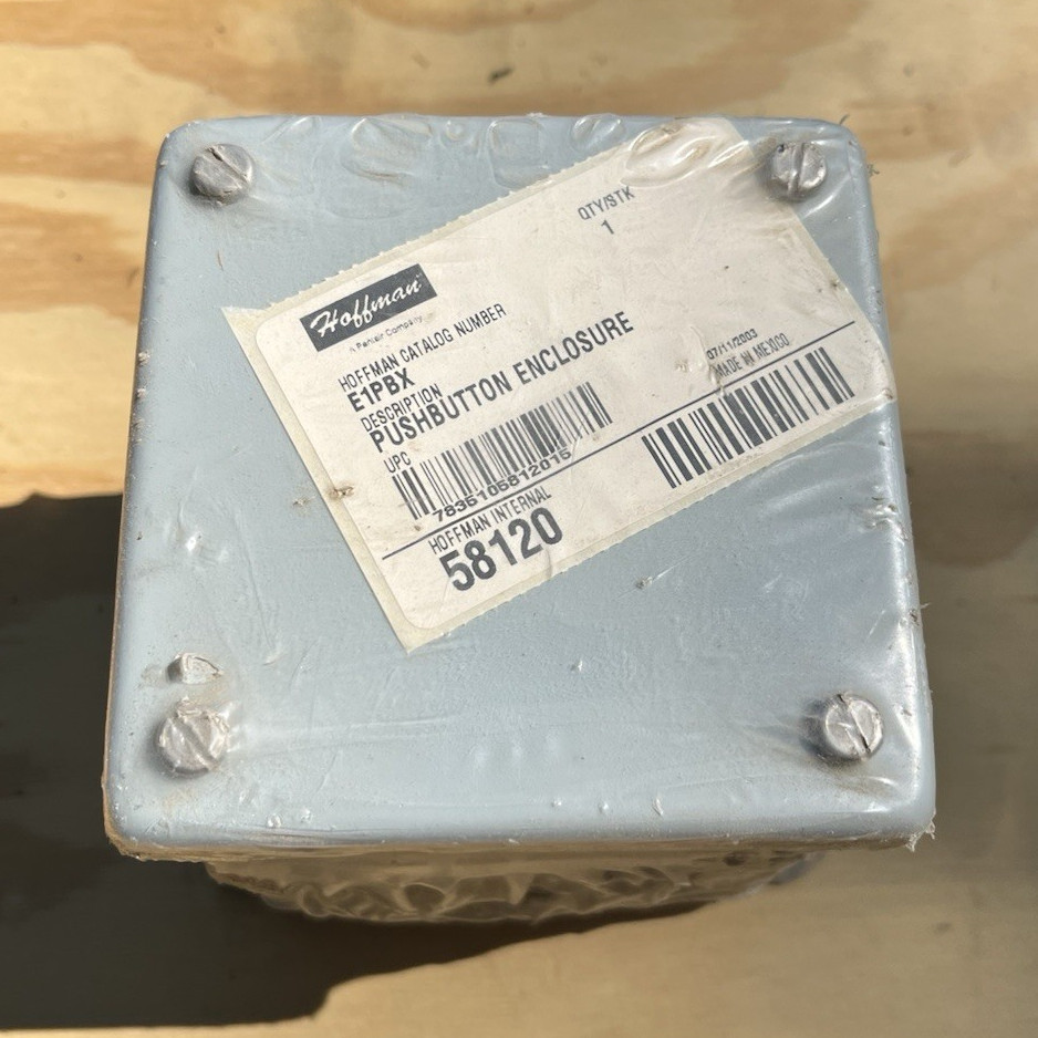 Hoffman E1PBX Rectangular Metal Enclosure Box, Gray Painted, Knockouts