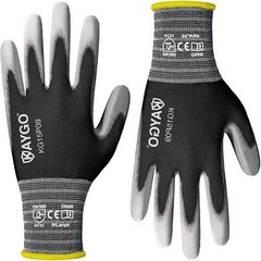 Ultra Thin PU Coated Safety Work Gloves, 12 Pairs Nylon Knit, High Dexterity …