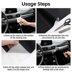 Carbon Fiber Texture PU Faux Leather Repair Tape, -Adhesive Patch Kit for Car…
