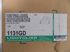 Lightolier Shallow Slope Ceiling Reflector Trim 1131GD 14-30º Gold /White Trim