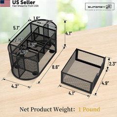 SUPEASY Mesh Desk Organizer, Accessories & Workspace Obsidian Black