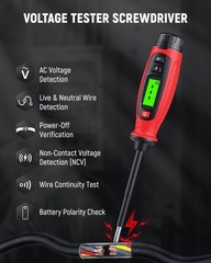 2-in-1 Voltage Tester Screwdriver, 3–500V AC Contact Voltage Measurement & No…