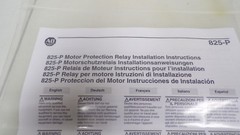 NEW Allen Bradley 825-P Motor Protection relay Installation Instructions