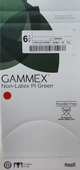 *50-Pairs* Ansell Gammex Non-Latex PI Green PF Size-6.5 Surgical Gloves 20685265