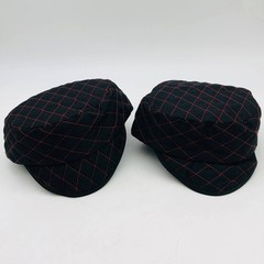 Guard Line 490714 Welders Skull Cap Quilted Black Red Cross Stitching 7in 2pk