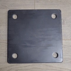 FLAT SQUARE STEEL METAL BASE PLATE 6″ x 6″ x 1/4″ THICKNESS 3/8″ HOLE | QTY 4