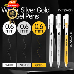 GETHPEN 3 Colors 0.6mm Extra Fine Point Gel Pen Set 0.6 mm, White,Gold,Silver