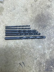 Lot Of 6 Assorted Black Oxide High Speed Flat Shank Drill Bits, Multiple Brands
