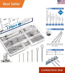 Assorted 120Pcs Cotter Pins in Stainless Steel – Reliable Fastening Solutions
