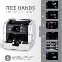 Money Counter Machine Mixed Denomination Bill Value Counting 20 Currency Cash 7S