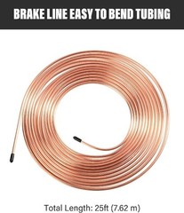 25 Ft. 3/16 Copper Nickel Brake Line, Rustproof Brake Line Tubing Color: Gold