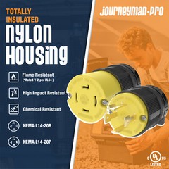 NEMA L14-20P / L14-20R Plug Cord Set 20A 125/250V Locking UL Listed / Generator
