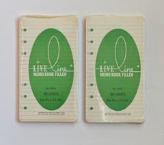 Vintage Live Line 6 Ring Memo Book Paper Refill Lot of 2 MCM Graphic Design NOS