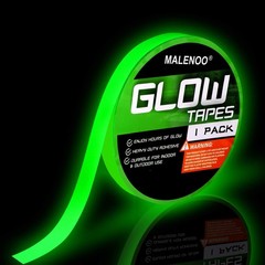 MALENOO Glow in The Dark Tape 0.5 Inch x 16 ft Green x 16 ft,