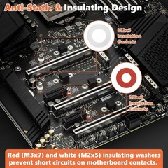 Kalote 32PCS M2x2.5, M3x3, M2x3+4.5, M3x6+3, M2x6+4, 32Pcs Black M.2 Screws
