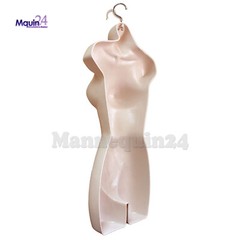 One FEMALE TORSO MANNEQUIN – Flesh Women Dress Form w/ Stand & Hook for Hanging