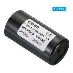 2Pack Motor Start Capacitor 161-193uF/Mfd 125V 50/60Hz CD60 for Motor Running