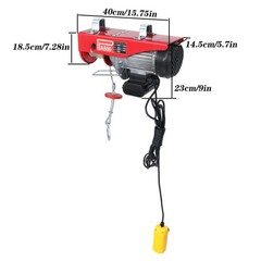 Wired Remote Control Crane Winch Mini Electric Hoist 1350W 1760lbs 14ft/4.2m