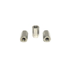 (10) M6-1.00 Stainless Steel DIN6334 Metric Hex Coupling Nuts (18mm Long) A2-70