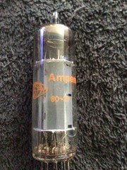 (2) Amperex 6GK6 Power Tubes Orange Globe Gray Plates O Getters Tests NOS