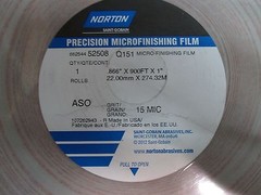 PRECISION MICROFINISHING FILM .886 X 900FT X 1 NORTON 15 MIC 52508 (LL2866)