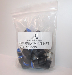 QSL-1/4-1/4 NPT Pneumatic Fitting American Pneumatics 10 pcs bag FAST SHIPPING