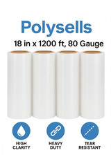 2/8/16 Rolls 5 in. x 1200 ft. Stretch Hand Wrap Clear Cling Plastic Wrap