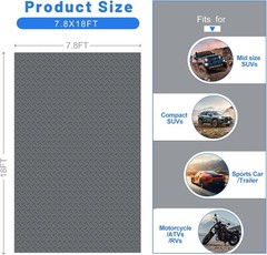 7.8x18FT Garage Floor Mats 2.8mm Thickened PVC Rubber Flooring Rolls For Car