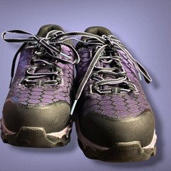 NWOT Women’s 8M TIMBERLAND PRO Powertrain Purple Black Alloy Toe Work Sneakers