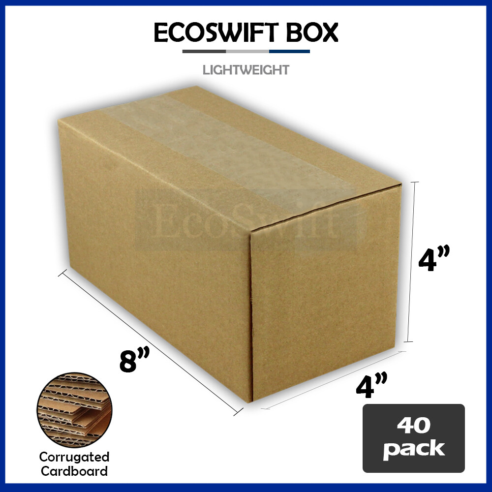 40 8x4x4 EcoSwift Cardboard Packing Moving Shipping Boxes Corrugated Box Cartons