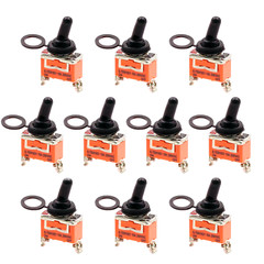 10x Waterproof Heavy Duty Toggle Switch ON/OFF 2 Terminal Car Boat SPST 15A 250V