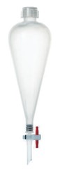Eisco Labs 250ml Separatory Funnel with Cap, PTFE Key Stopcock – Polypropylene