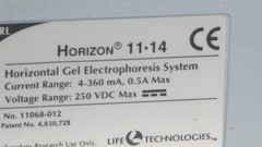 GIBCO BRL HORIZON HORIZONTAL GEL ELETROPHORESIS SYSTEM 11-14 11068-12