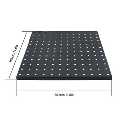4 Pack 12″x12″ Heavy Duty Black Metal Pegboard Panels Pegboard Wall Organizer