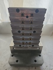 Aluminum CNC Tombstone Fixture 2-Sided w/ Sub Plates & Toe Clamps 15.25”