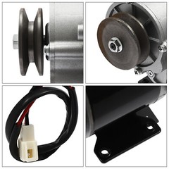 Brushed Motor Gear Reduction Electric Motor Gear Motor w/ Belt Pulley 12VDC 250W