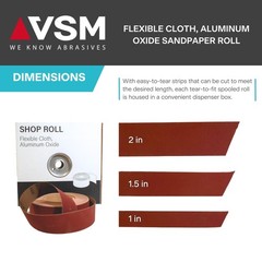 Vsm 2 X 50Yd 150 220 Grit Very Fine Aluminum Oxide Sanding Shop Roll F-Weight
