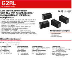 2Pcs G2RL-2A4 DC12 Omron PCB Power Relay 12VDC DPST-NO 8A 29×12.7×15.7mm