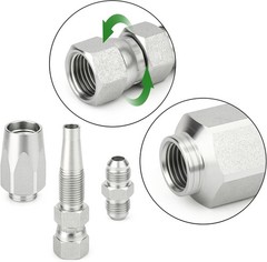 2 Hydraulic Hose Repair Kits 1/2 ID 2-Wire Hose Reusable Field Repair Fitting