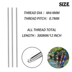 40pcs 8/32 Inch Threaded Rods with Hex Nuts M4 12 Inch 304 Stainless Steel Fu…