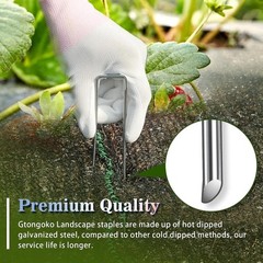 120 Pack Landscape Staples 6 Inch, 11 Gauge Heavy Duty Galvanized Garden Stak…