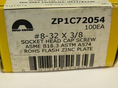 HOLO-KROME 8-32 X 3/8″ SOCKET HEAD CAP SCREW ROHS ZINC PLATE ZP1C72054*100-PACK*