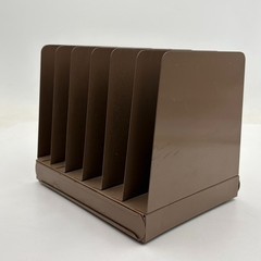 VTG Lit-Ning Metal File Desk Organizer 6 Vertical Slot Metal MCM Office Decor