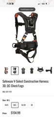 Safewaze V-Select Construction Harness Size Medium with Double Yo-Yo, Lanyard